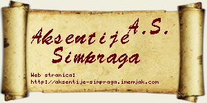 Aksentije Šimpraga vizit kartica